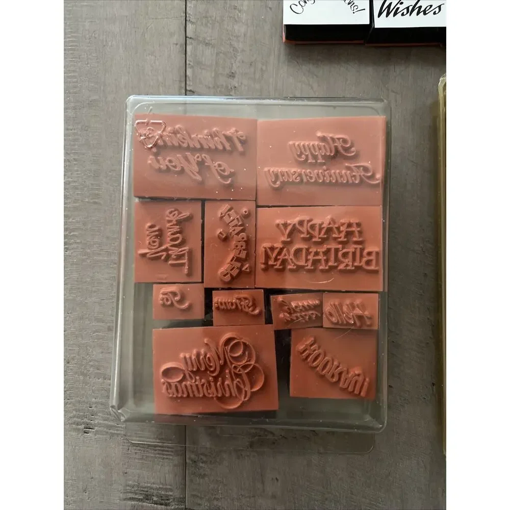 NEW STAMPIN UP 1992 RUBBER STAMP SET ROSES FLOWER GREETINGS SAYINGS 27 PIECES
